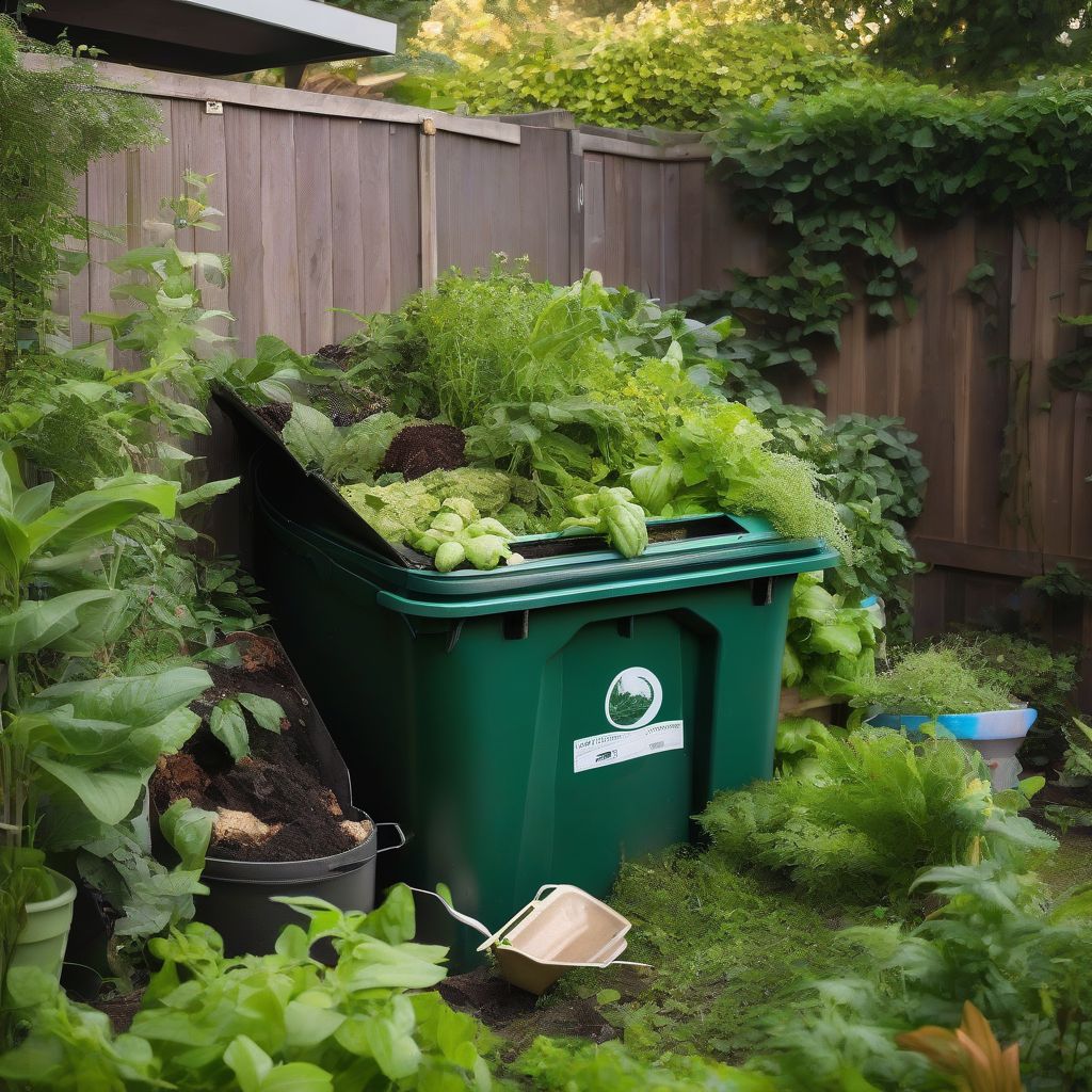 Compost Bin in a Garden