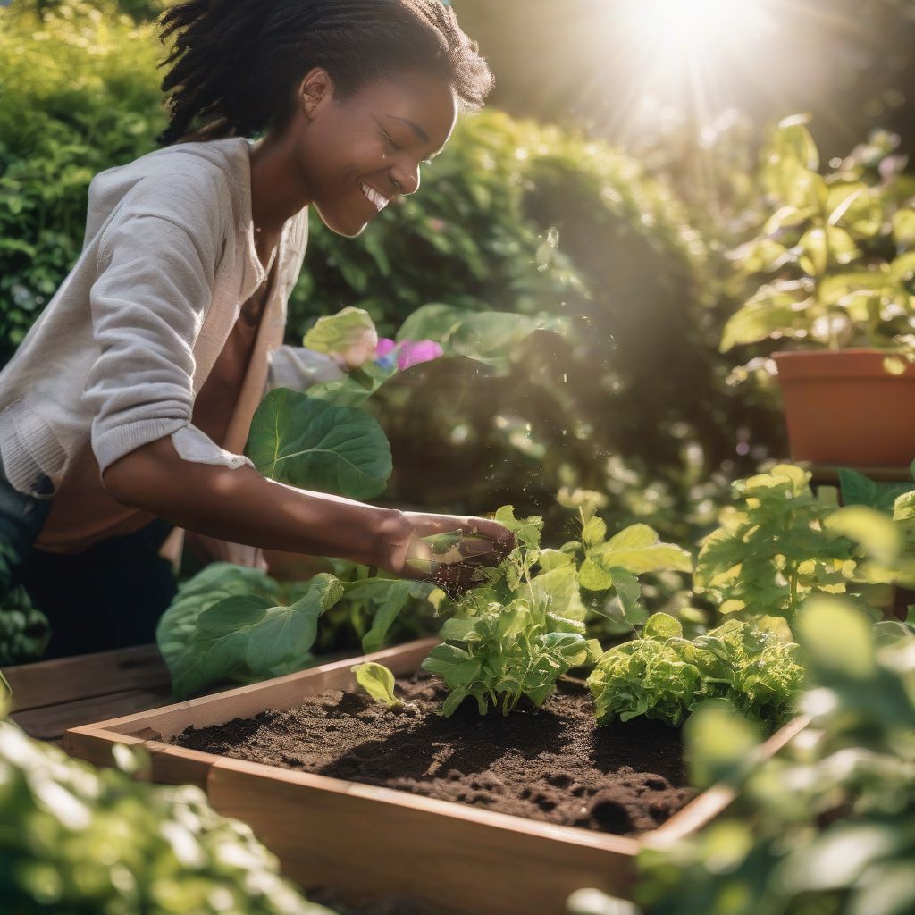 Planting Seeds in Raised Garden Bed